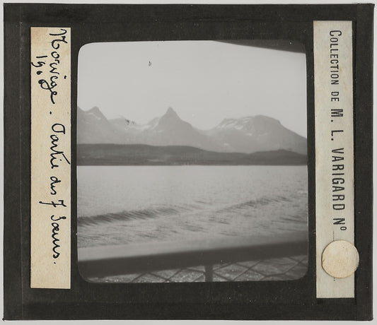 Les Sept Sœurs, Norvège, photo ancienne plaque de verre, positif 8,5x10 cm