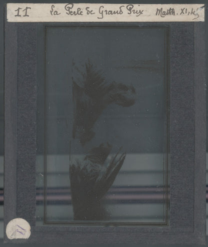 Matthieu, scène religieuse, dessin peinture plaque de verre, positif 8,5x10 cm