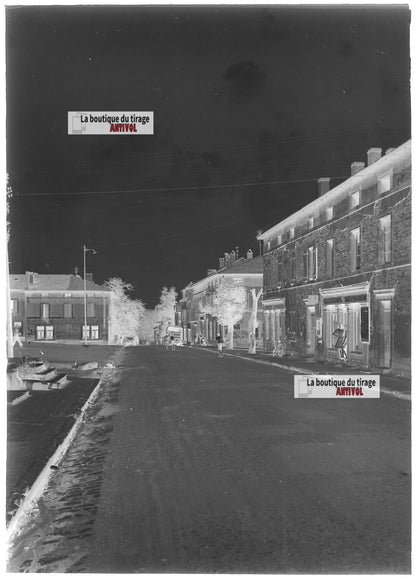 Plaque verre photo ancienne négatif noir et blanc 13x18 cm Stiring-Wendel France