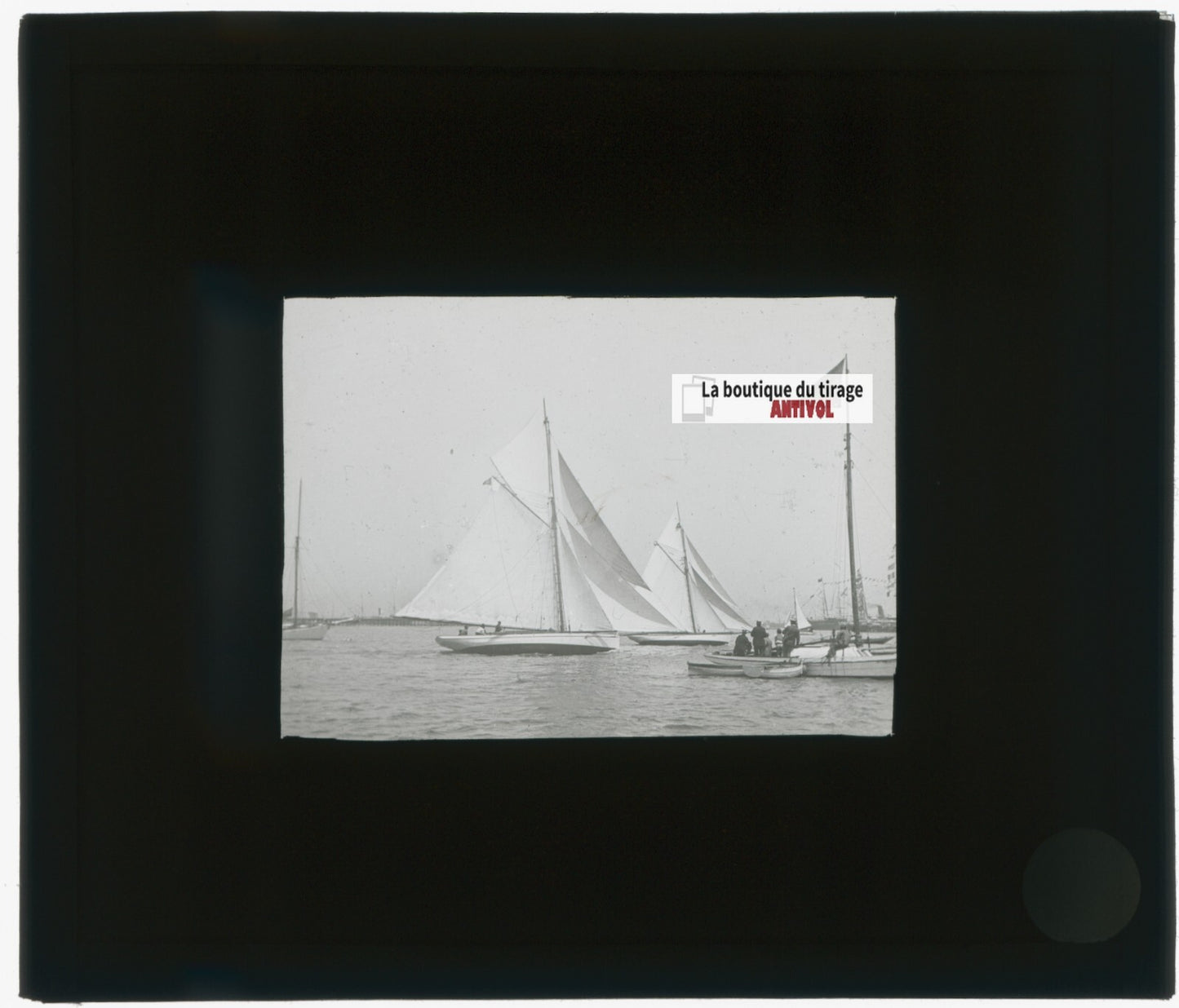 Yokohama, Japon, bateaux, photo plaque verre, noir & blanc, positif 8,5x10 cm