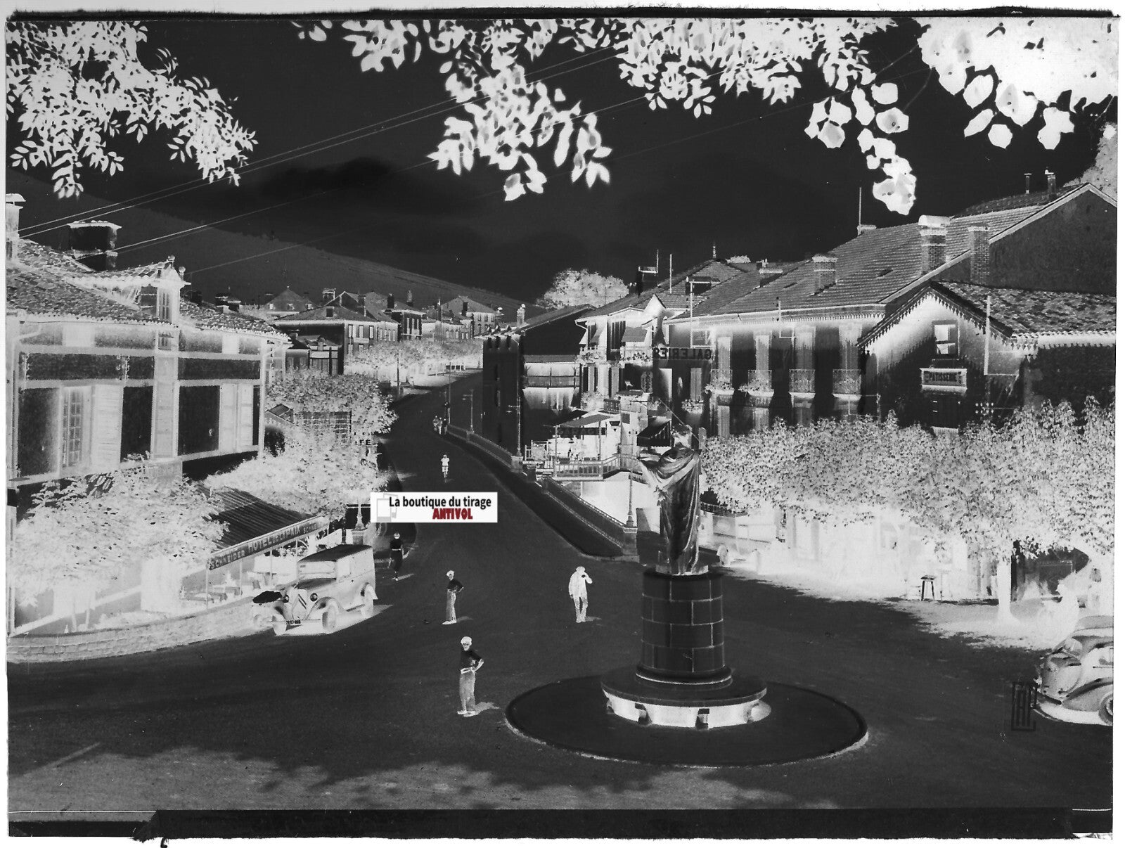 Saint-Jean-Pied-de-Port, Plaque verre photo, négatif noir & blanc 11x15 cm