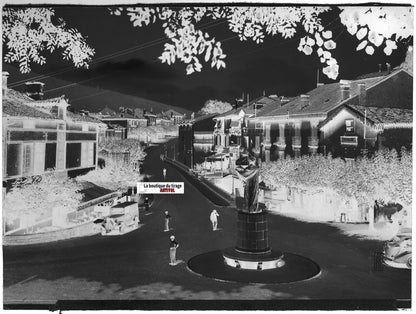 Saint-Jean-Pied-de-Port, Plaque verre photo, négatif noir & blanc 11x15 cm