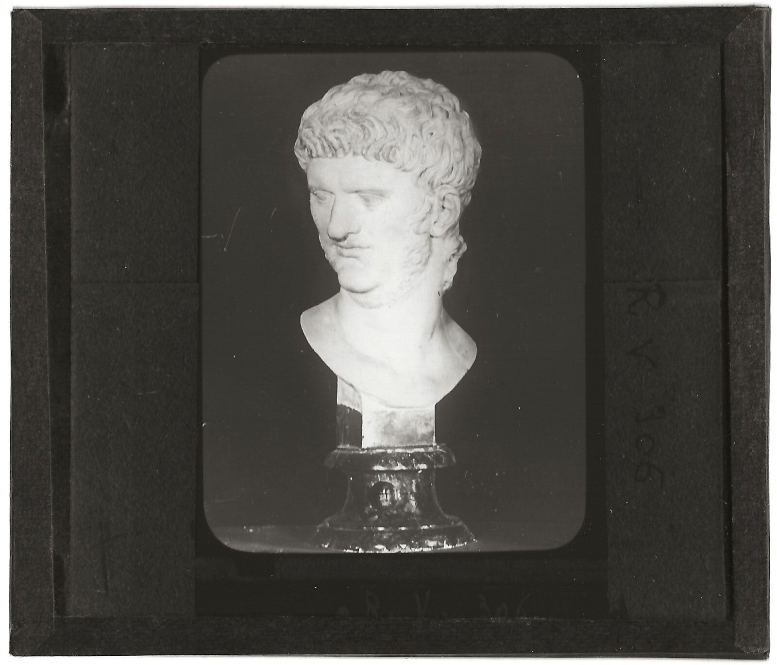Buste de Néron, Rome et Vatican, photo plaque de verre, positif 8,5x10 cm