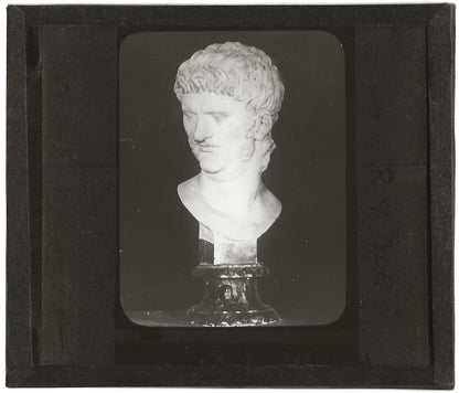 Buste de Néron, Rome et Vatican, photo plaque de verre, positif 8,5x10 cm