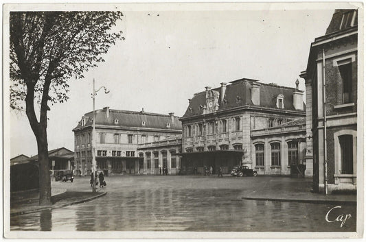 Charleville-Mézières, gare train, photo ancienne, noir & blanc, papier 9x14 cm