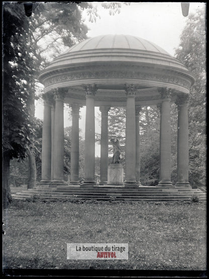 Temple de l’Amour, Versailles, plaque verre, photo ancienne, négatif 9x12 cm