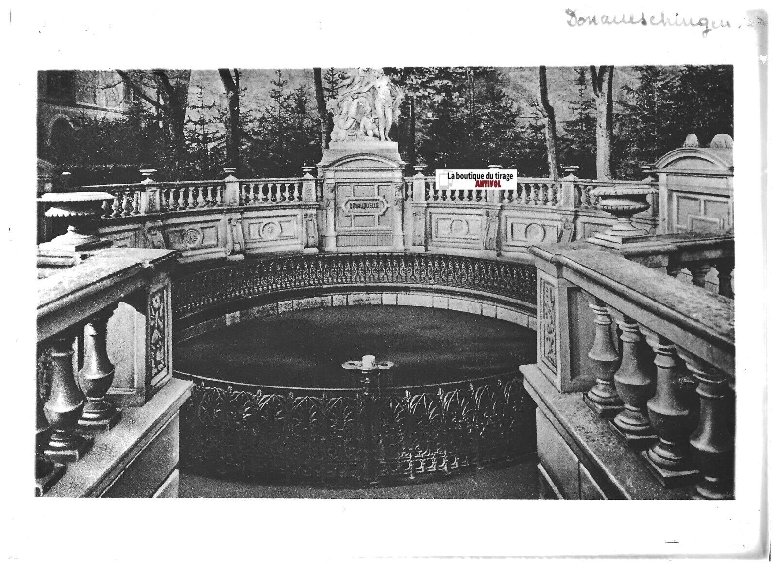 Plaque verre photo ancienne positif noir & blanc 13x18 cm Donaueschingen Danube