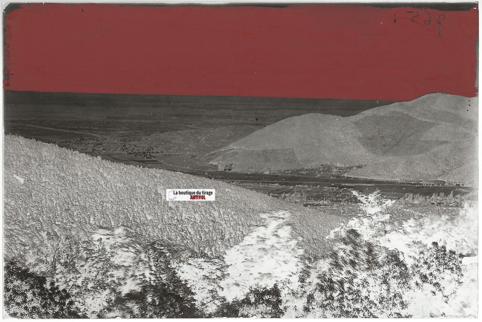 Trois-Épis, France, Plaque verre photo ancienne, négatif noir & blanc 10x15 cm