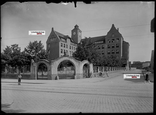 Plaque verre photo ancienne négatif noir et blanc 13x18 cm Colmar France vintage