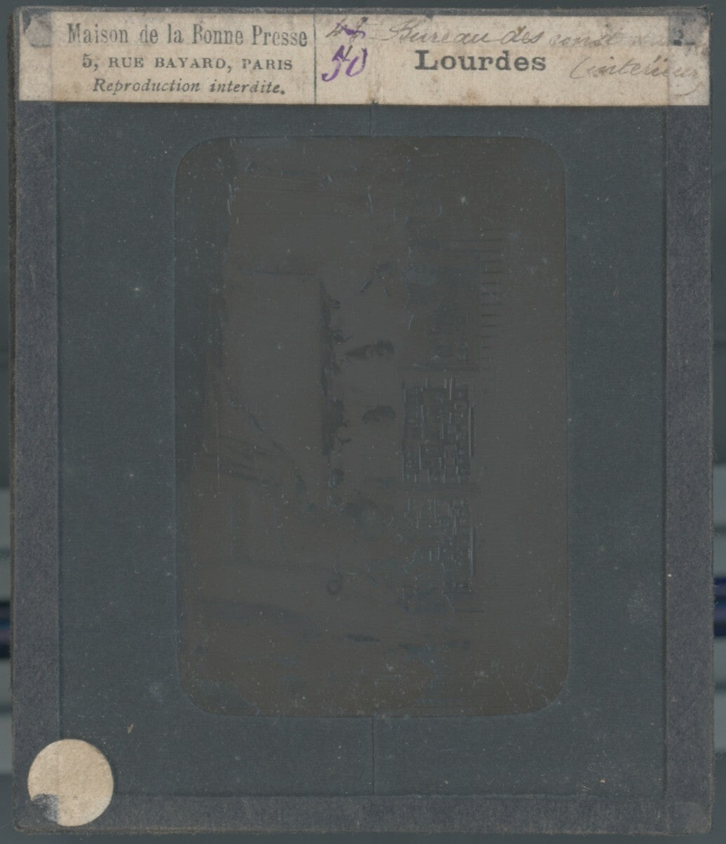 Bureau des Constatations, photo plaque verre, noir et blanc, positif 8,5x10 cm