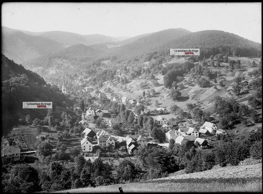 Plaque verre photo ancienne négatif noir et blanc 13x18 cm Brumath Fleischel