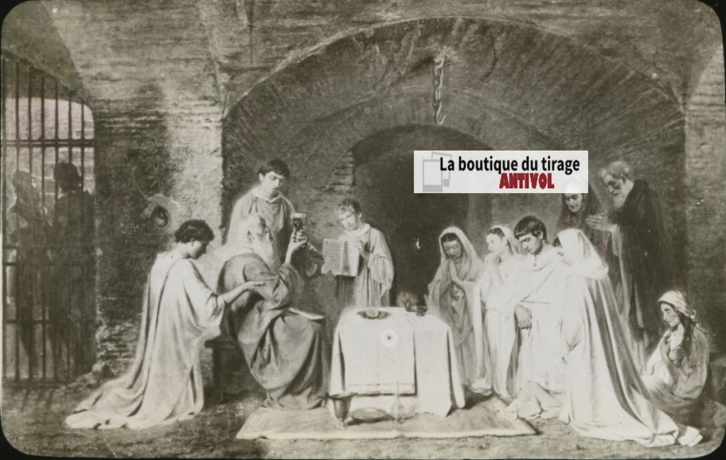 Colisée, Rome Italie, dessin plaque verre, noir & blanc, positif 8,5x10 cm