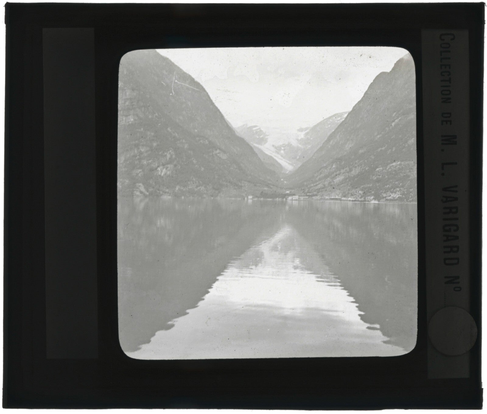 Paysage mer, Norvège ou Suéde, photo ancienne plaque de verre, positif 8,5x10 cm