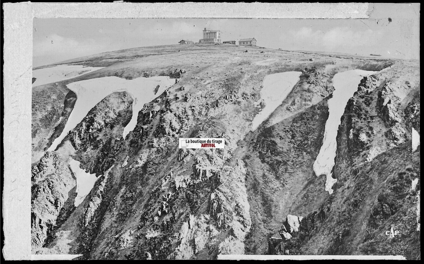 Plaque verre photo ancienne négatif noir & blanc 9x14 cm, Le Hohneck, Vosges