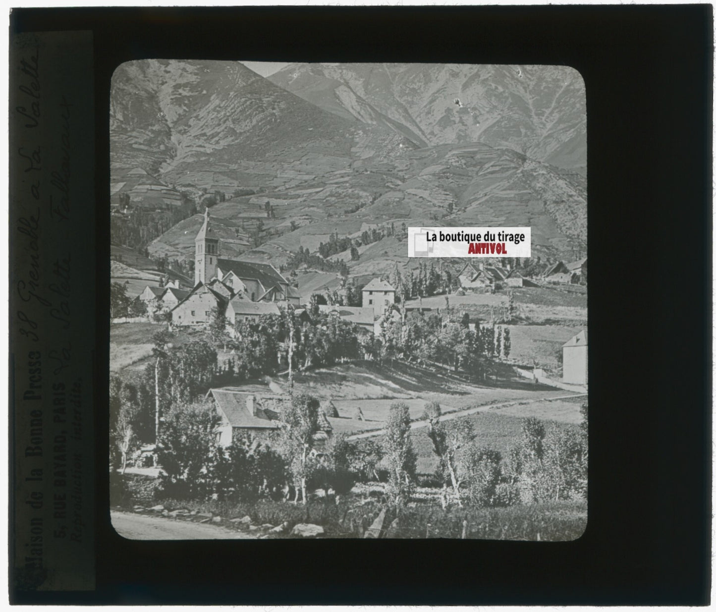 De Grenoble à La Salette-Fallavaux, photo plaque verre, positif 8,5x10 cm