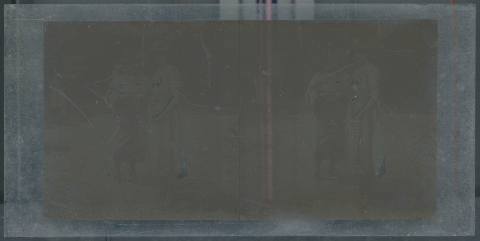 Hippodrome de Longchamp, Paris, plaque verre stéréoscopique, positif 8,5x17 cm