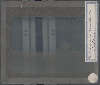 Iablonoï, Russie, route, photo plaque verre, noir & blanc, positif 8,5x10 cm