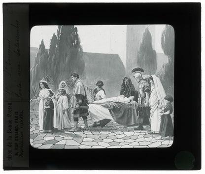 Tarcisius de Rome, Italie, dessin, photo plaque de verre, positif 8,5x10 cm