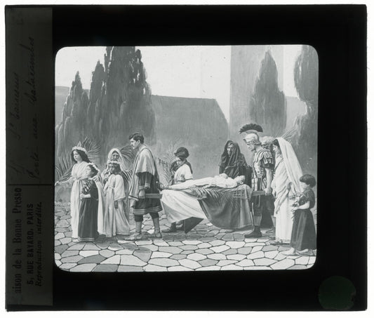 Tarcisius de Rome, Italie, dessin, photo plaque de verre, positif 8,5x10 cm