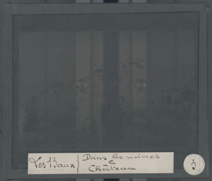 Château Baux-de-Provence, photo plaque verre, noir & blanc, positif 8,5x10 cm