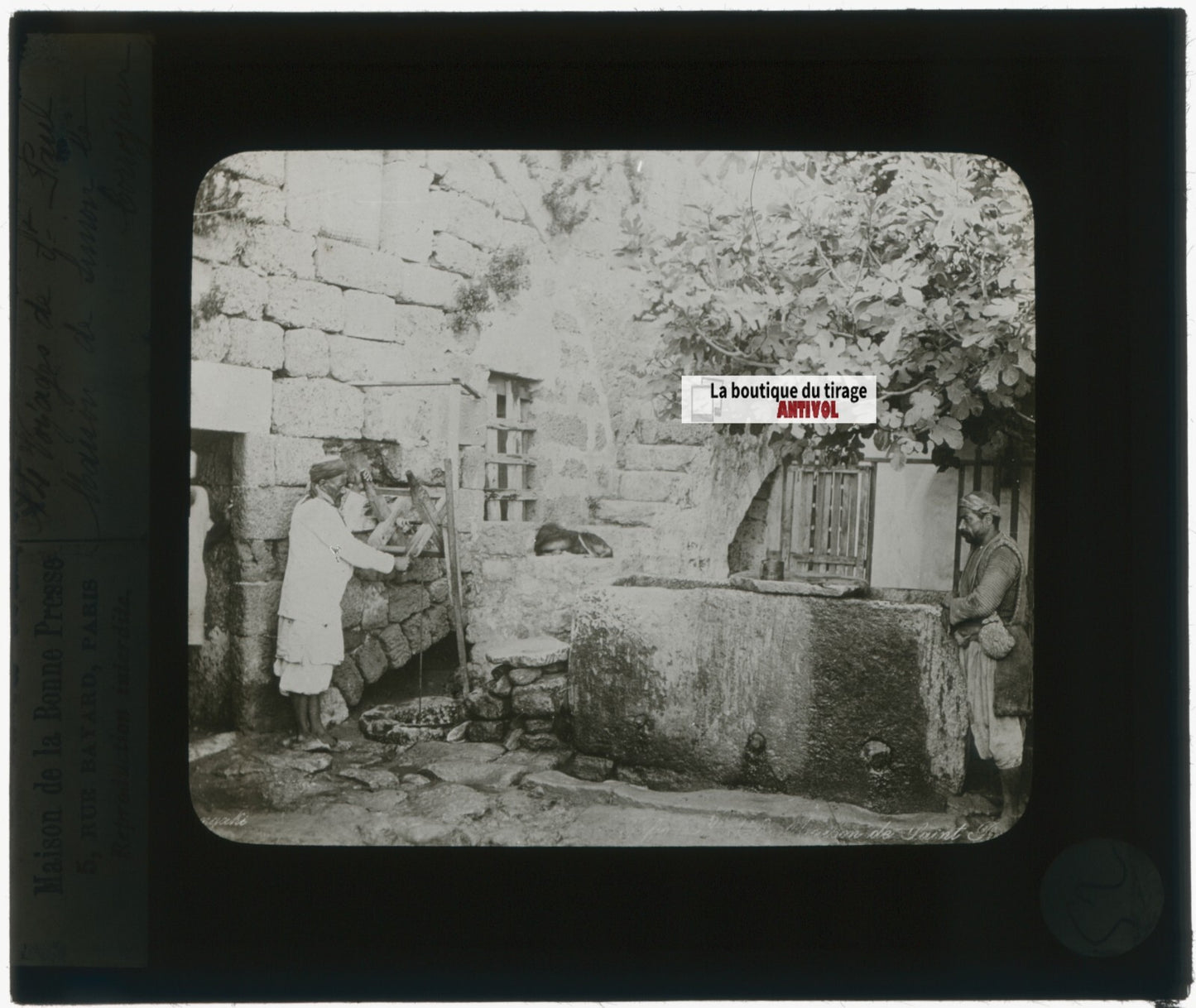 Jaffa, Simon le Corroyeur, photo plaque verre, noir & blanc, positif 8,5x10 cm