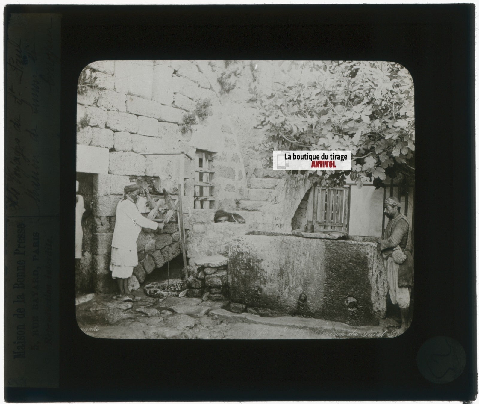 Jaffa, Simon le Corroyeur, photo plaque verre, noir & blanc, positif 8,5x10 cm
