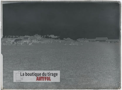 Cavalerie et fantassins, WW1, plaque verre, photo ancienne, négatif 9x12 cm