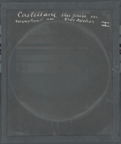 Village Castellane, Provence, photo ancienne plaque de verre, positif 8,5x10 cm