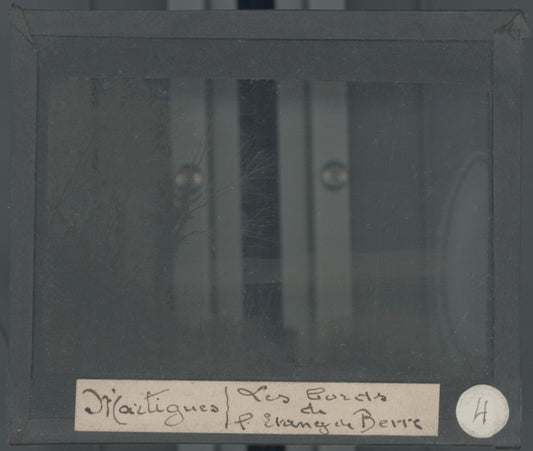 Etang de Berre, Martigues, photo ancienne plaque de verre, positif 8,5x10 cm