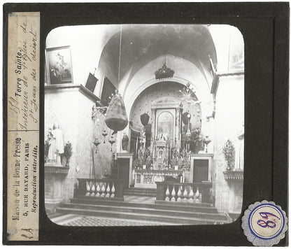 Eglise Saint-Jean-du-Désert, Israël, photo plaque de verre, positif 8,5x10 cm