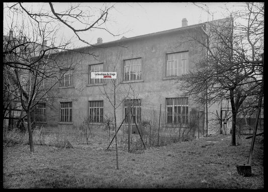 Plaque verre photo ancienne négatif noir et blanc 13x18 cm entreprise France