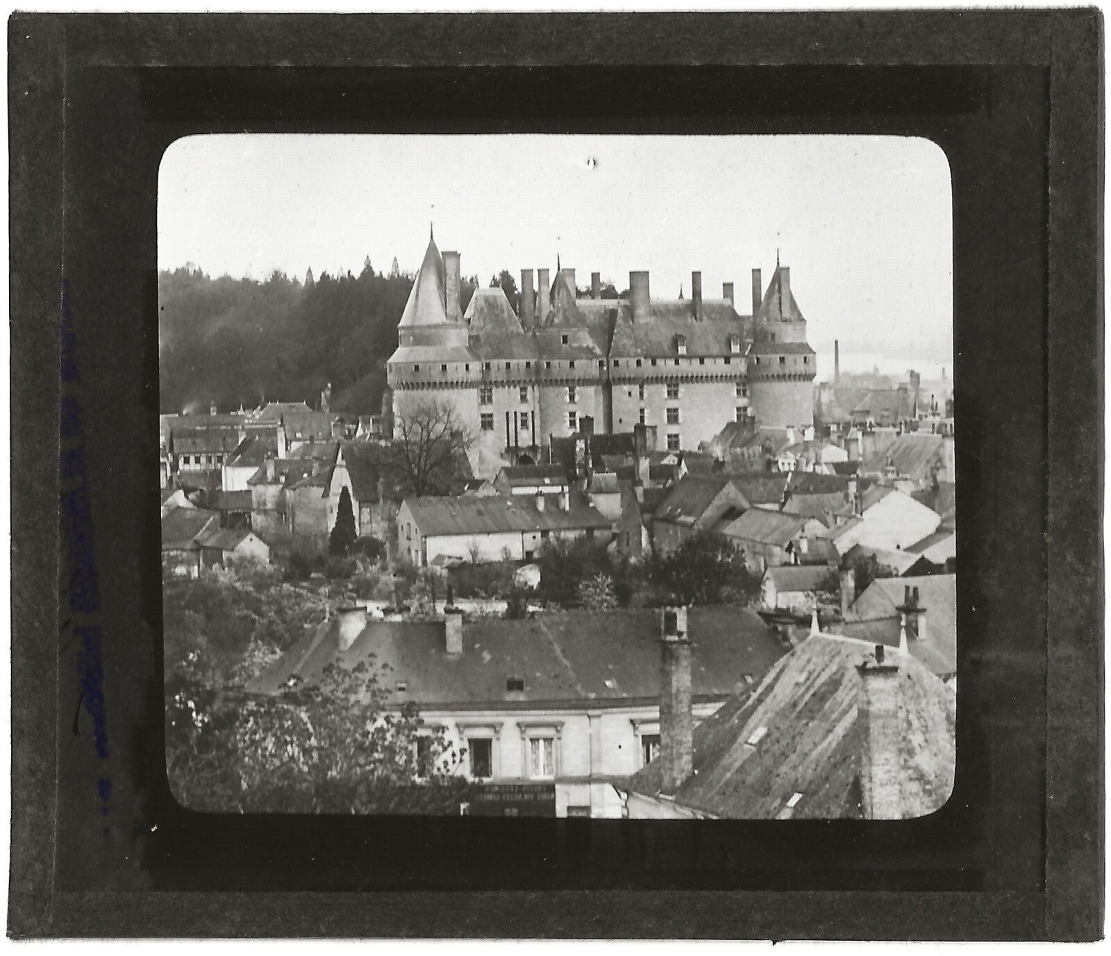 Château de Langeais, France, photo ancienne plaque de verre, positif 8,5x10 cm