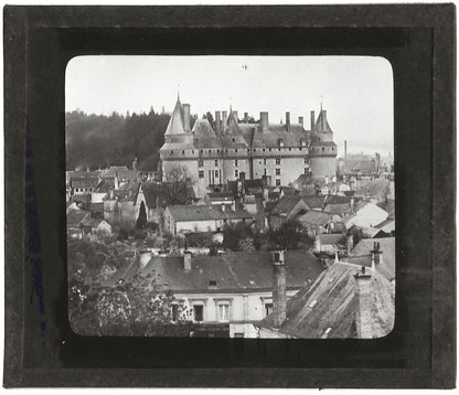 Château de Langeais, France, photo ancienne plaque de verre, positif 8,5x10 cm