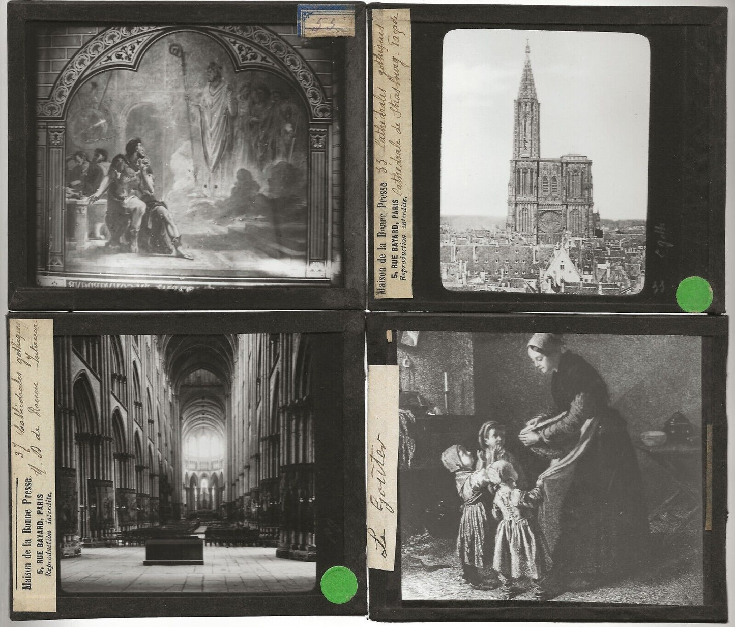 Strasbourg, Religion, photos plaques de verre, lot 10 positifs 8,5x10 cm