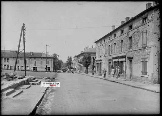 Plaque verre photo ancienne négatif noir et blanc 13x18 cm Stiring-Wendel France