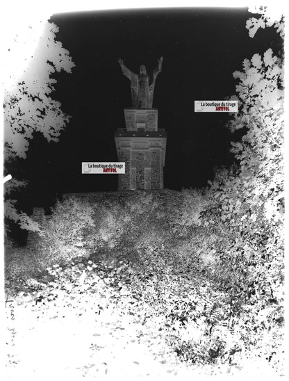 Plaque verre photo ancienne négatif noir et blanc 13x18 cm Trois Epis Galtz