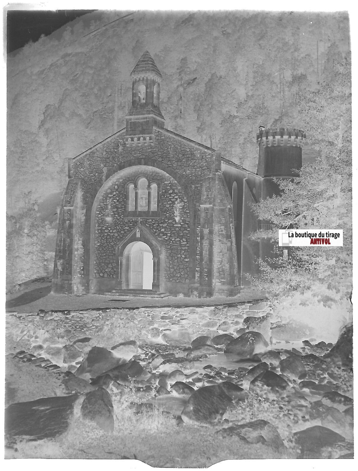 Saint-Antoine du Montcalm, Plaque verre photo, négatif noir & blanc 9x12 cm