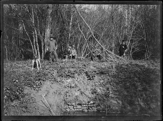 Plaque verre photo ancienne négatif noir et blanc 6x9 cm chasse braque chien - La Boutique Du Tirage 