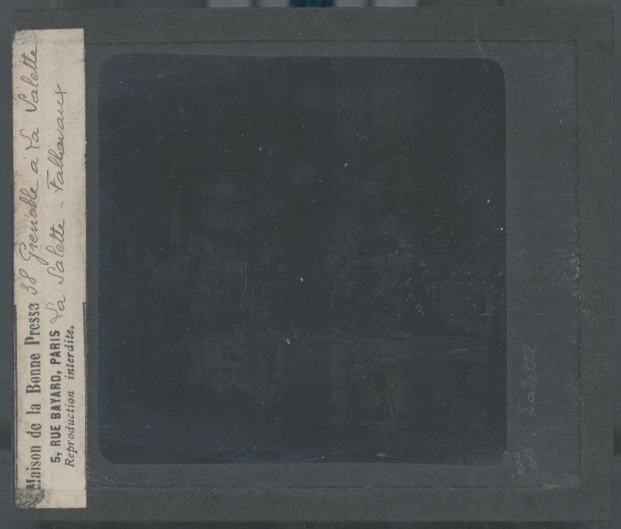 De Grenoble à La Salette-Fallavaux, photo plaque verre, positif 8,5x10 cm