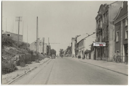Plaque verre photo ancienne négatif noir et blanc 13x18 cm ville, voiture