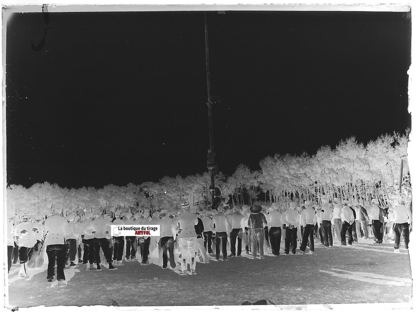 Camp militaire Meucon, Plaque verre photo ancienne, négatif noir & blanc 9x12 cm