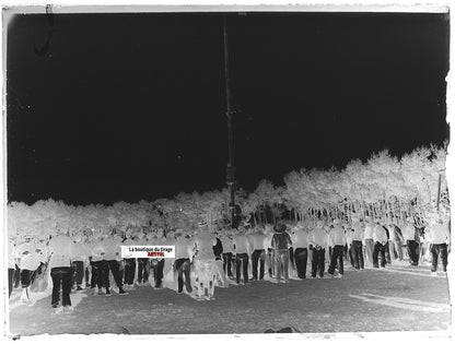 Camp militaire Meucon, Plaque verre photo ancienne, négatif noir & blanc 9x12 cm