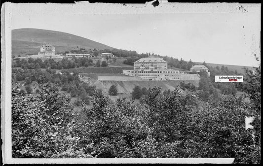 Plaque verre photo, négatif noir & blanc 9x14 cm, Le Markstein, Oderen, Vosges