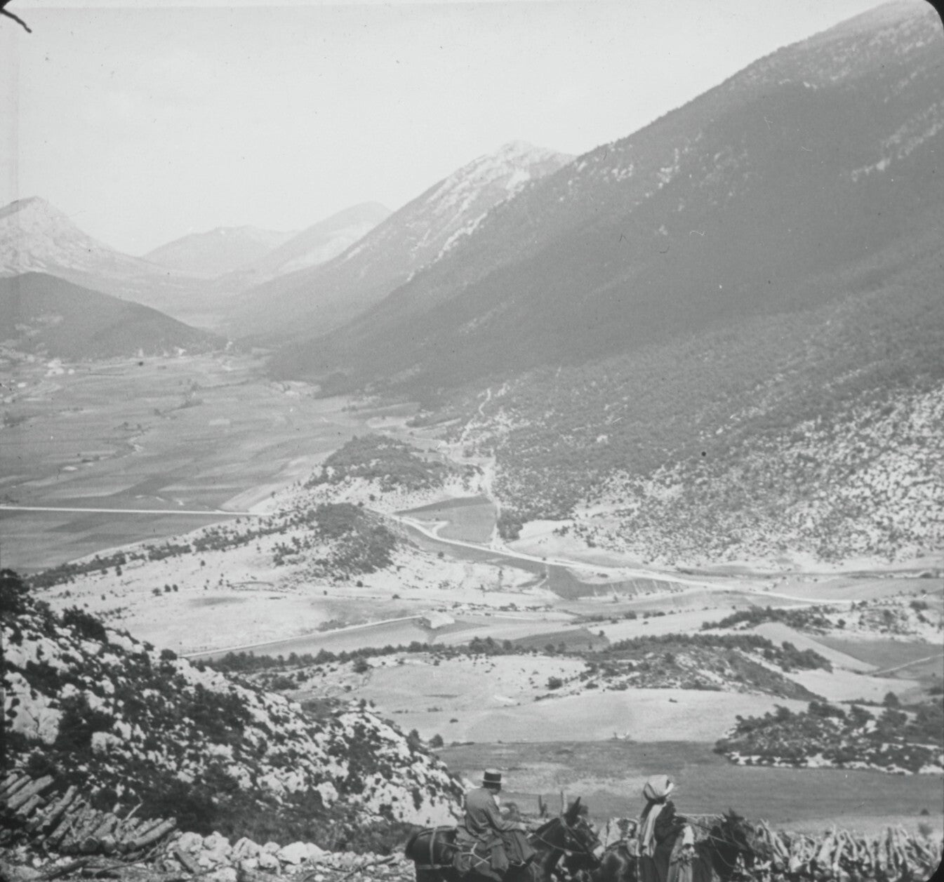 Montagne de Lachens, Var, photo ancienne plaque de verre, positif 8,5x10 cm