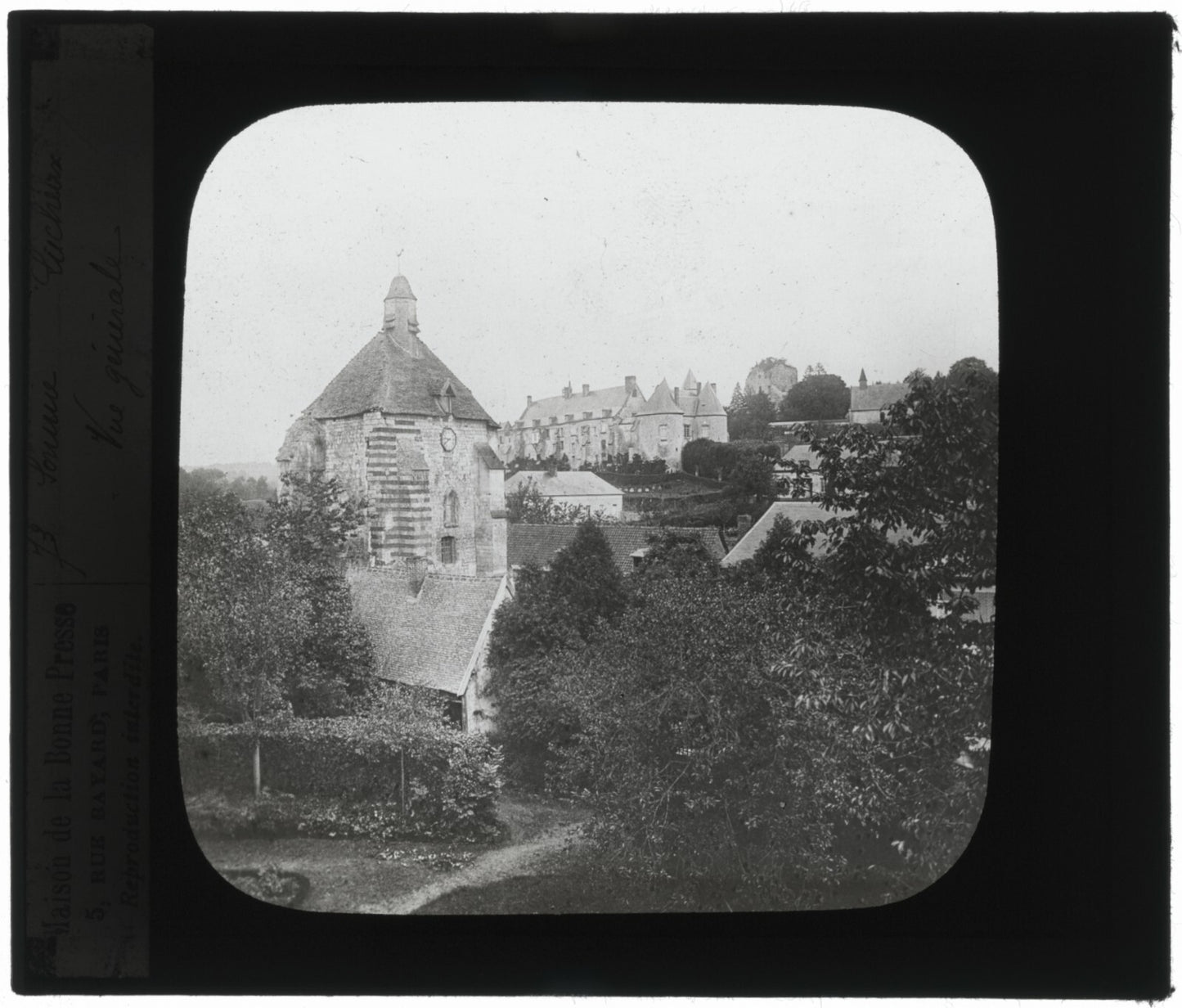 Vue générale de Lucheux, Somme, photo ancienne plaque verre, positif 8,5x10 cm