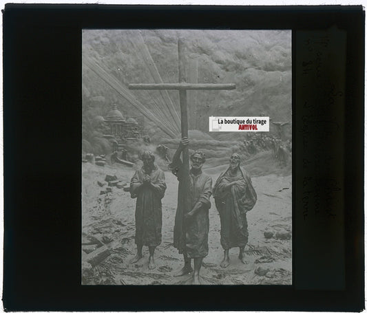 L’Apôtre de la Terre, Christ, photo plaque verre, noir & blanc, 8,5x10 cm