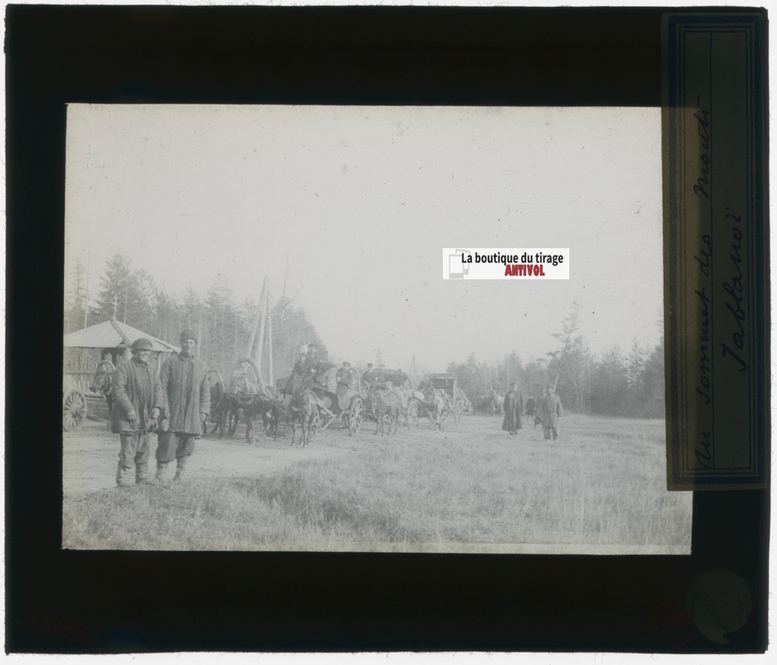 Iablonoï, Russie, peuple, photo plaque verre, noir & blanc, positif 8,5x10 cm
