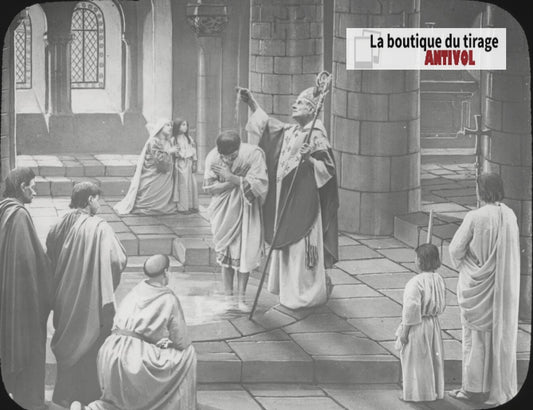 Saint-Martin, photo ancienne plaque verre, noir et blanc, positif 8,5x10 cm