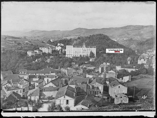 Châtel-Guyon, Auvergne, Plaque verre photo, négatif noir & blanc 10x15 cm