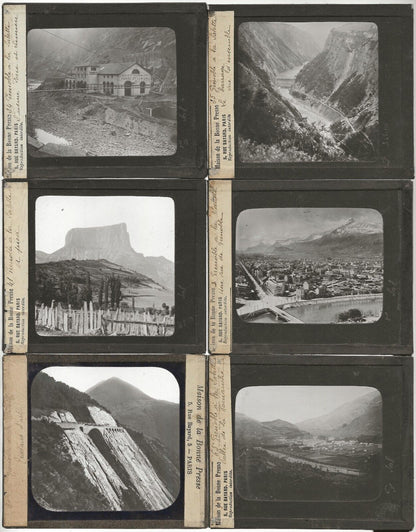 Grenoble, paysage, photos anciennes plaques de verre, lot 10 positifs 8,5x10 cm